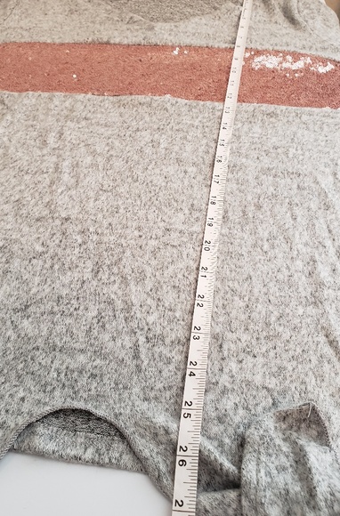 Heather Grey Top with Rose Sequins - Picture 5 of 5